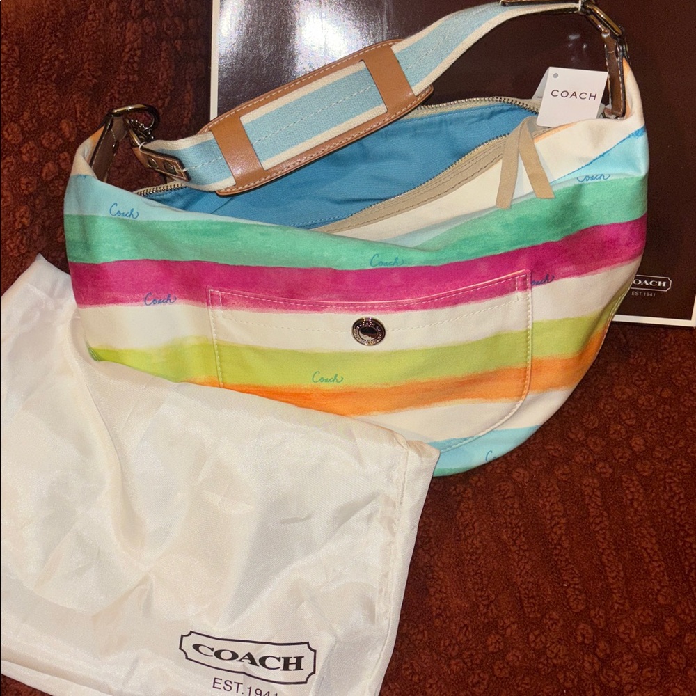 Coach Vibrant Striped Shoulder Bag